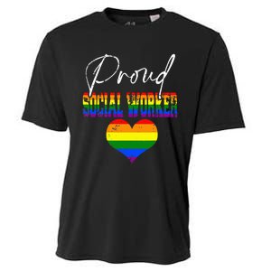 Proud Social Worker Pride LGBT Flag Matching Gay Lesbian Cooling Performance Crew T-Shirt