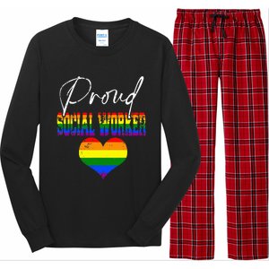 Proud Social Worker Pride LGBT Flag Matching Gay Lesbian Long Sleeve Pajama Set