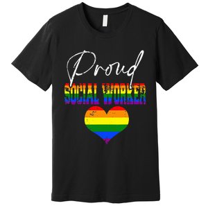 Proud Social Worker Pride LGBT Flag Matching Gay Lesbian Premium T-Shirt