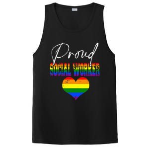 Proud Social Worker Pride LGBT Flag Matching Gay Lesbian PosiCharge Competitor Tank