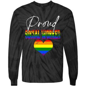 Proud Social Worker Pride LGBT Flag Matching Gay Lesbian Tie-Dye Long Sleeve Shirt