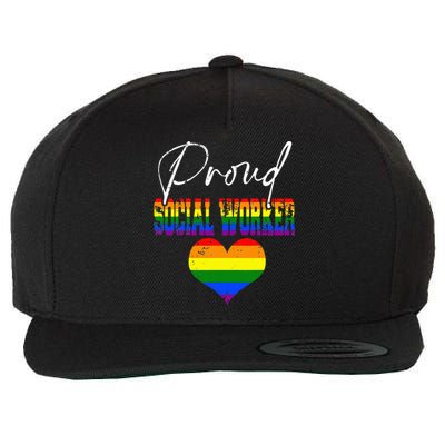 Proud Social Worker Pride LGBT Flag Matching Gay Lesbian Wool Snapback Cap