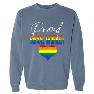 Proud Social Worker Pride LGBT Flag Matching Gay Lesbian Garment-Dyed Sweatshirt