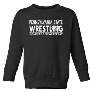 Pennsylvania State Wrestling Compete, Defeat, Repeat Toddler Sweatshirt