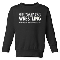 Pennsylvania State Wrestling Compete, Defeat, Repeat Toddler Sweatshirt