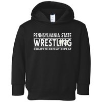 Pennsylvania State Wrestling Compete, Defeat, Repeat Toddler Hoodie