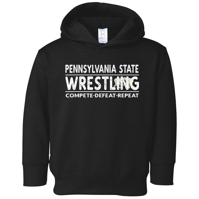 Pennsylvania State Wrestling Compete, Defeat, Repeat Toddler Hoodie