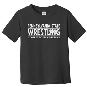 Pennsylvania State Wrestling Compete, Defeat, Repeat Toddler T-Shirt