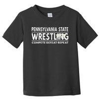 Pennsylvania State Wrestling Compete, Defeat, Repeat Toddler T-Shirt