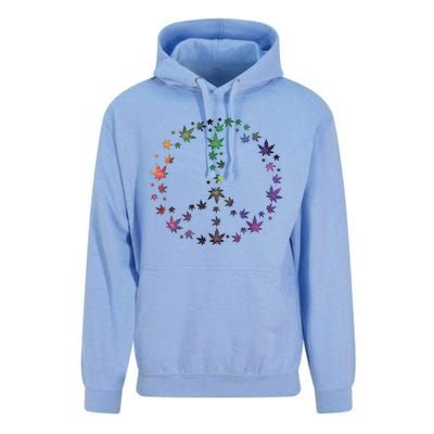 Peace Sign Weed Marijuana Leaves Watercolor Hippie Cannabis Meaningful Gift Unisex Surf Hoodie