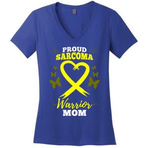 Proud Sarcoma Warrior Mom Sarcoma Awareness Bone Cancer Great Gift Women's V-Neck T-Shirt