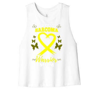 Proud Sarcoma Warrior Mom Sarcoma Awareness Bone Cancer Great Gift Women's Racerback Cropped Tank