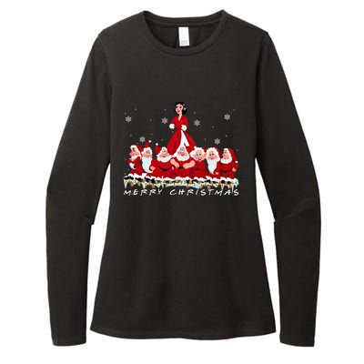 Princess Snow White And Seven Dwarfs Merry Christmas Princess Snow Womens CVC Long Sleeve Shirt