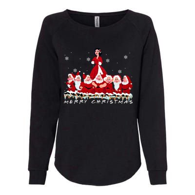 Princess Snow White And Seven Dwarfs Merry Christmas Princess Snow Womens California Wash Sweatshirt