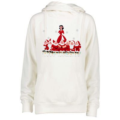 Princess Snow White And Seven Dwarfs Merry Christmas Princess Snow Womens Funnel Neck Pullover Hood