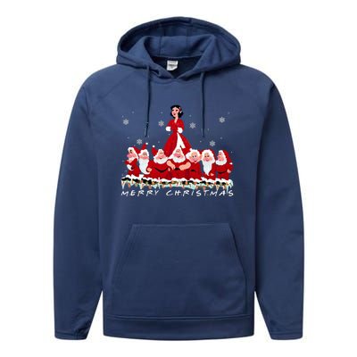 Princess Snow White And Seven Dwarfs Merry Christmas Princess Snow Performance Fleece Hoodie