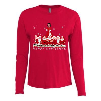 Princess Snow White And Seven Dwarfs Merry Christmas Princess Snow Womens Cotton Relaxed Long Sleeve T-Shirt