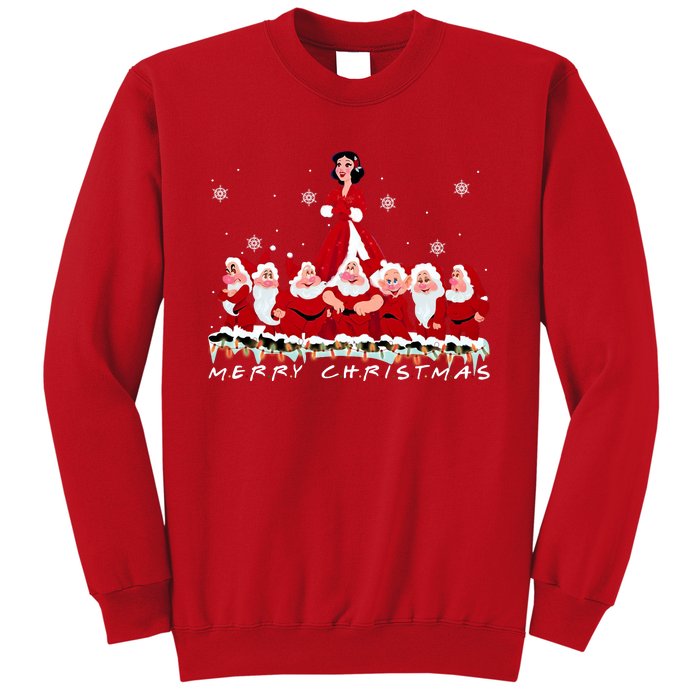 Princess Snow White And Seven Dwarfs Merry Christmas Princess Snow Sweatshirt