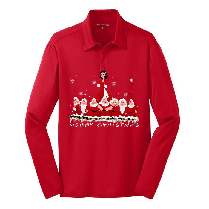 Princess Snow White And Seven Dwarfs Merry Christmas Princess Snow Silk Touch Performance Long Sleeve Polo