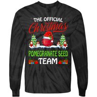 Pomegranate Seed Wearing Santa Hat Xmas Christmas Tie-Dye Long Sleeve Shirt