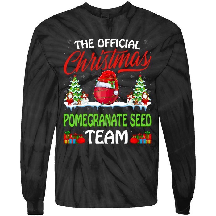 Pomegranate Seed Wearing Santa Hat Xmas Christmas Tie-Dye Long Sleeve Shirt