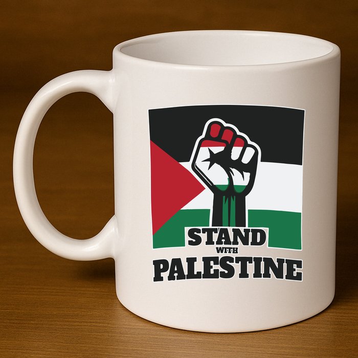 Palestine Stand With Palestine Pray For Palestine 11oz C Handle Ceramic Mug