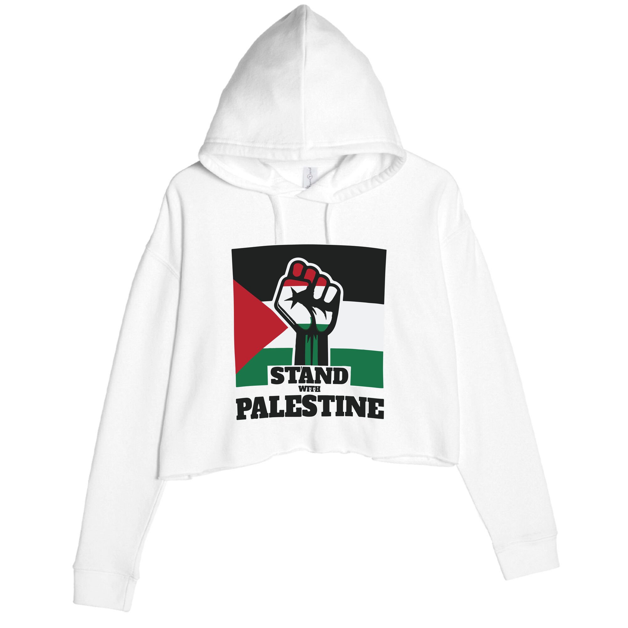 Palestine Stand With Palestine Pray For Palestine Crop Fleece Hoodie
