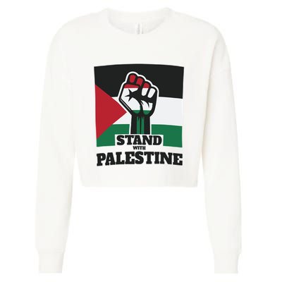 Palestine Stand With Palestine Pray For Palestine Cropped Pullover Crew