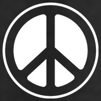 Peace Sign White 7 Panel Mesh Trucker Snapback Hat