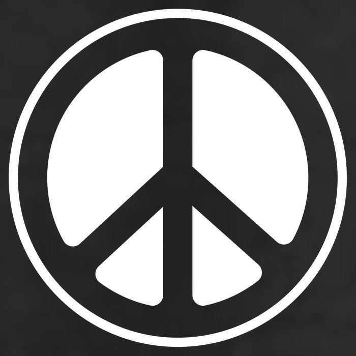 Peace Sign White 7 Panel Mesh Trucker Snapback Hat