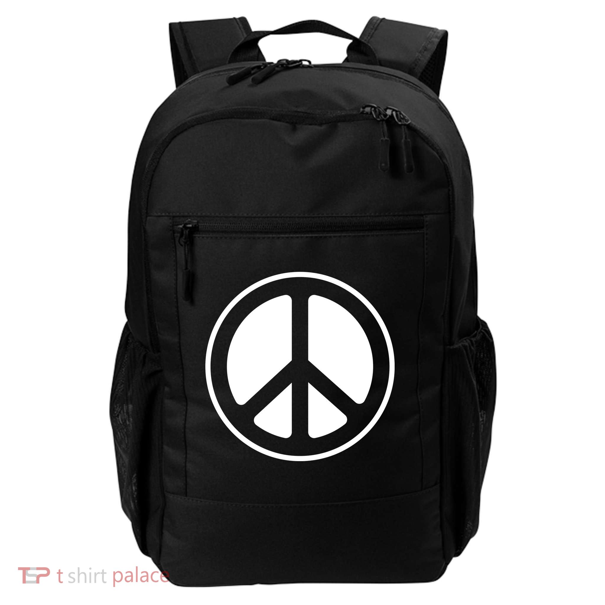 Peace Sign White Backpack
