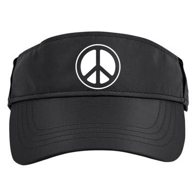 Peace Sign White Adult Drive Performance Visor