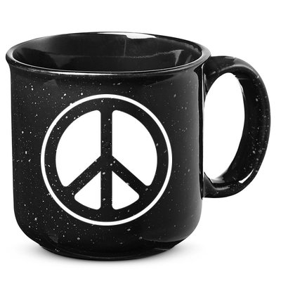 Peace Sign White 15oz Campfire Ceramic Mug