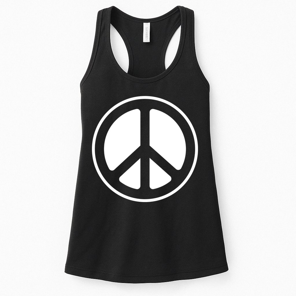 Peace Sign White Womens Tank Top