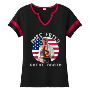 Patriotic Slogan With American Flag Background Ladies Halftime Notch Neck Tee