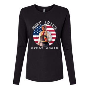 Patriotic Slogan With American Flag Background Womens Cotton Relaxed Long Sleeve T-Shirt