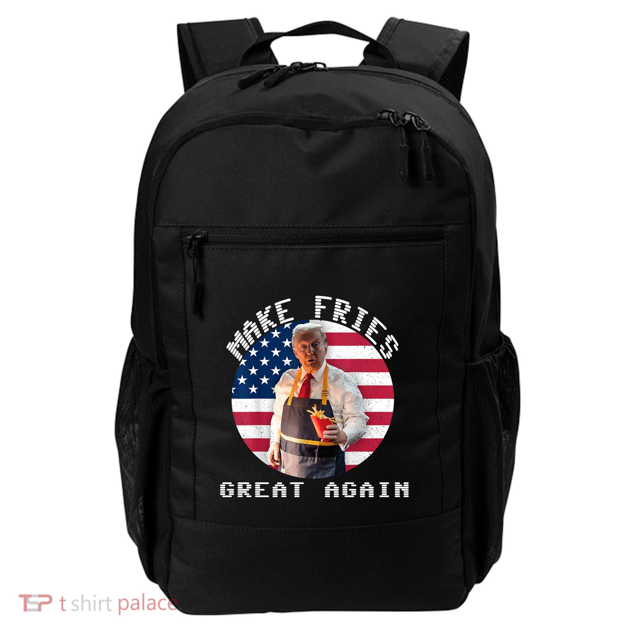 Patriotic Slogan With American Flag Background Daily Commute Backpack