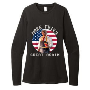 Patriotic Slogan With American Flag Background Womens CVC Long Sleeve Shirt