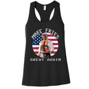 Patriotic Slogan With American Flag Background Women's Racerback Tank