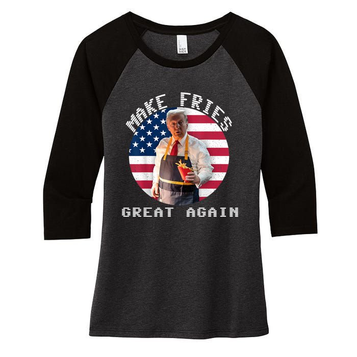 Patriotic Slogan With American Flag Background Women's Tri-Blend 3/4-Sleeve Raglan Shirt