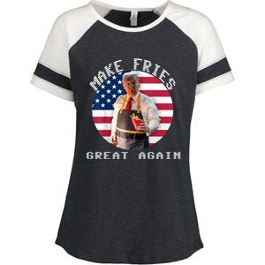 Patriotic Slogan With American Flag Background Enza Ladies Jersey Colorblock Tee