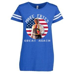 Patriotic Slogan With American Flag Background Enza Ladies Jersey Football T-Shirt