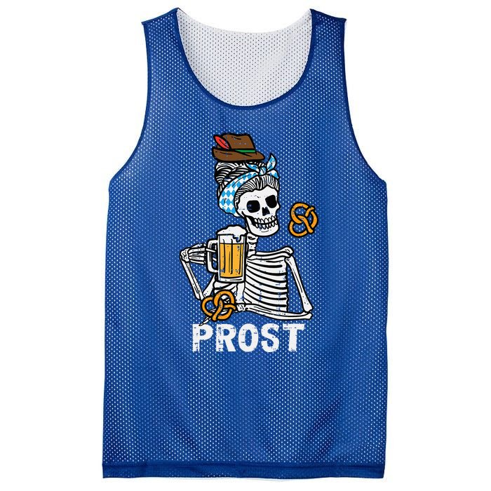 Prost Skeleton Women Bavarian Octoberfest German Oktoberfest Mesh Reversible Basketball Jersey Tank