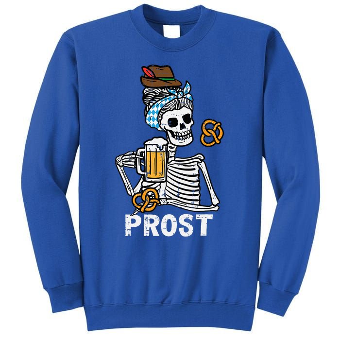 Prost Skeleton Women Bavarian Octoberfest German Oktoberfest Tall Sweatshirt