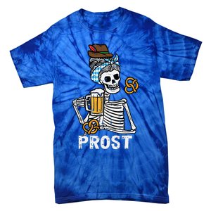 Prost Skeleton Women Bavarian Octoberfest German Oktoberfest Tie-Dye T-Shirt