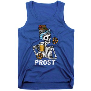 Prost Skeleton Women Bavarian Octoberfest German Oktoberfest Tank Top