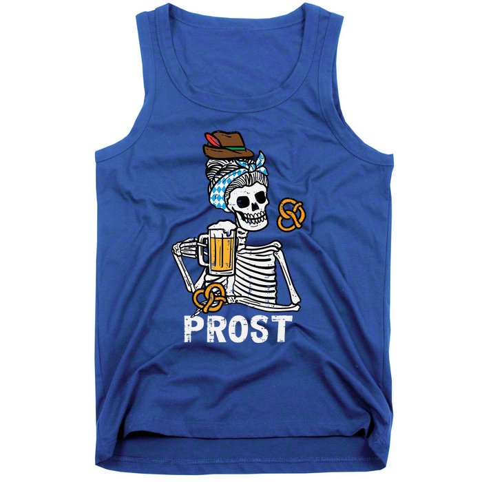 Prost Skeleton Women Bavarian Octoberfest German Oktoberfest Tank Top