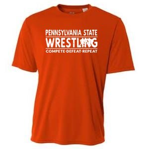 Pennsylvania State Wrestling Compete Defeat Repeat Gift Cooling Performance Crew T-Shirt