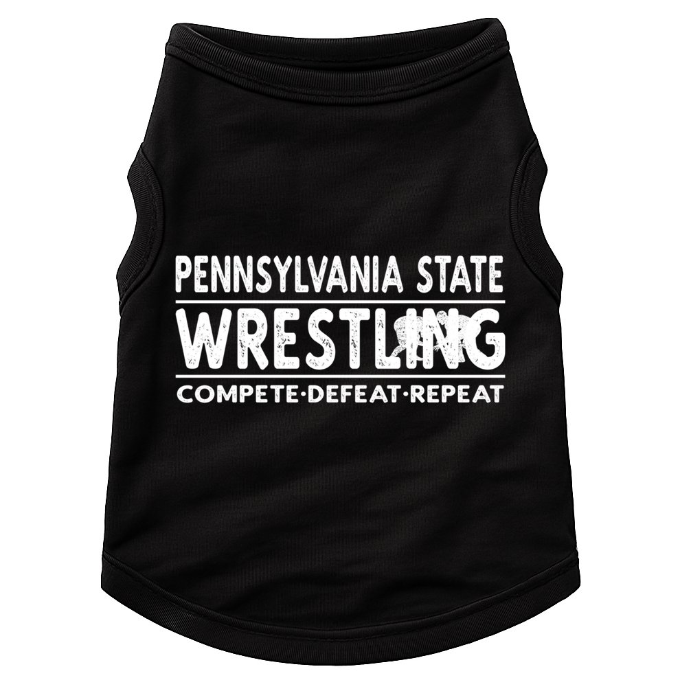 Pennsylvania State Wrestling Compete Defeat Repeat Gift Doggie Tank