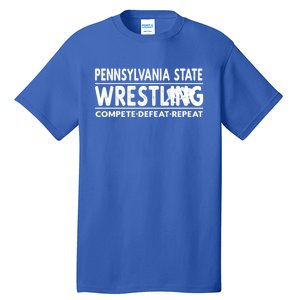 Pennsylvania State Wrestling Compete Defeat Repeat Gift Tall T-Shirt